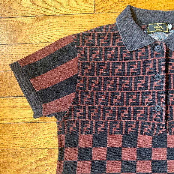 FENDI MARE Vintage 90s FF Zucca Polo - Picture 6 of 15